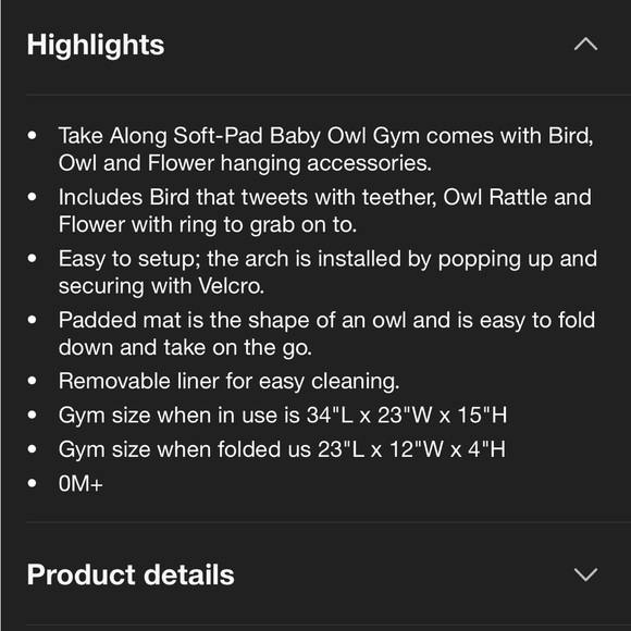 Hape Owl Play Mat On the Go Hanging Toys NEW - Picture 4 of 4